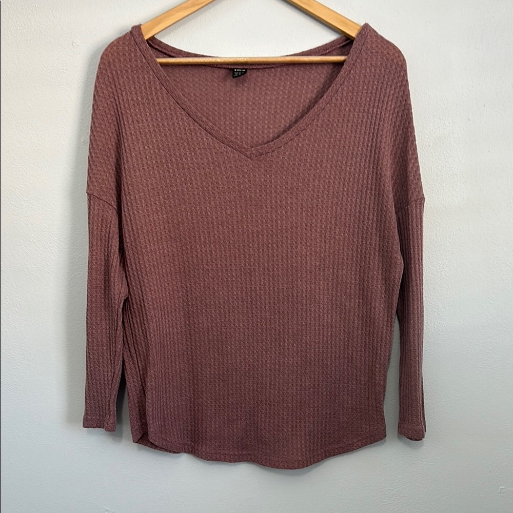 Women's V-Neck Knit Top - Mauve